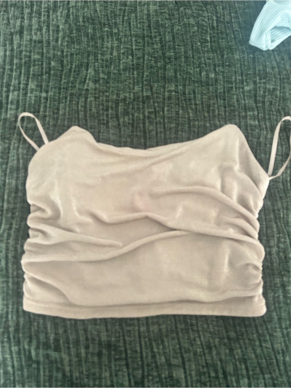 Women’s Ruched Spaghetti Strap Cami Top - Beige